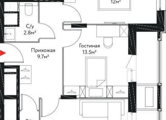 2-комнатная квартира на продажу, 62.5 м2, Москва, Бульвар Рокоссовского, Краснобогатырская улица, 40