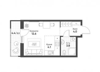 Продам квартиру студию, 26.7 м2, Екатеринбург, метро Ботаническая