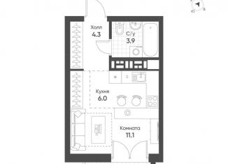 Продам квартиру студию, 25.9 м2, Екатеринбург