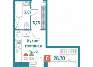 Продажа квартиры студии, 26.7 м2, Мурино, ЖК Графика