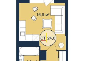 Продается квартира студия, 24.8 м2, Тюмень, Таёжная улица, 2