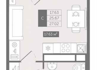 Продается квартира студия, 27 м2, деревня Новое Девяткино