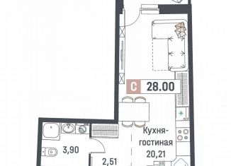 Продам квартиру студию, 28 м2, Мурино, ЖК Авиатор