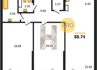Продаю двухкомнатную квартиру, 88.7 м2, Воронеж, Московский проспект, 132