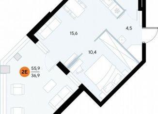 Продаю 1-комнатную квартиру, 55.6 м2, поселок городского типа Заозерное, улица Аллея Дружбы, 10А