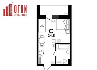 Квартира на продажу студия, 24.5 м2, Нижний Новгород, Коломенская улица, 8к4, Автозаводский район