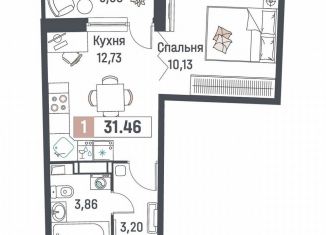 Продается 1-ком. квартира, 31.5 м2, Мурино, ЖК Авиатор