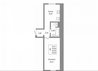 Продажа 1-ком. квартиры, 33.1 м2, Челябинск