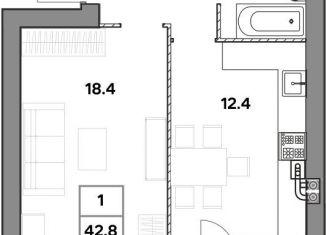 Продам однокомнатную квартиру, 42.8 м2, Ярославль, улица Шевелюха, 128