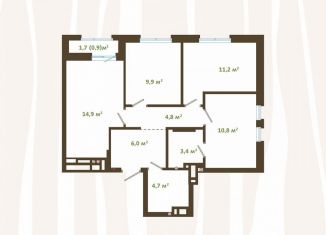 3-ком. квартира на продажу, 66.6 м2, Новокузнецк, улица Зорге, 17