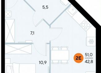 Продажа 1-комнатной квартиры, 50.2 м2, поселок городского типа Заозерное, улица Аллея Дружбы, 10А