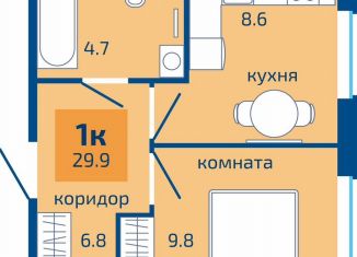 Продам однокомнатную квартиру, 29.9 м2, Пермь