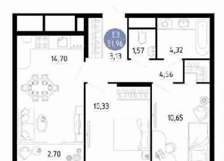Продается двухкомнатная квартира, 52 м2, Рязань
