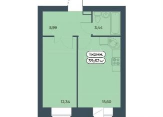 Однокомнатная квартира на продажу, 39.6 м2, Красноярский край, улица Светлова, 13