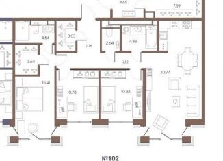 Продается трехкомнатная квартира, 97.4 м2, Санкт-Петербург, метро Горный институт, Большой проспект Васильевского острова, 67к2