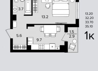 Продается 1-ком. квартира, 33.7 м2, Дюртюли, Лесная улица