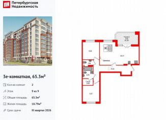 Продажа двухкомнатной квартиры, 65.3 м2, Калининград, Артиллерийская улица, 24