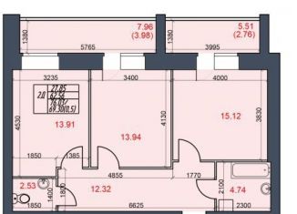 Продается двухкомнатная квартира, 69.3 м2, Череповец, Октябрьский проспект, 98