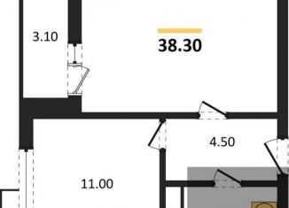 Продажа однокомнатной квартиры, 38.3 м2, Воронеж