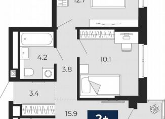 Продажа 2-комнатной квартиры, 51.1 м2, Тюмень, Ленинский округ
