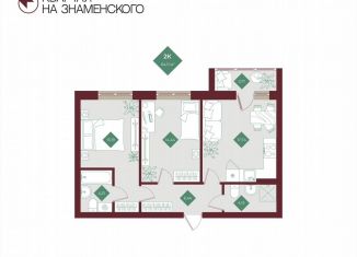 Продается двухкомнатная квартира, 66 м2, Тобольск, микрорайон 3Б, 6Бк2