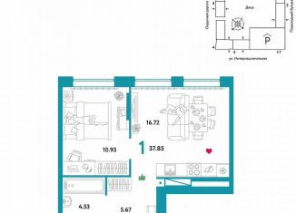 Продам 1-комнатную квартиру, 37.9 м2, Тюмень