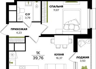 Продам 1-ком. квартиру, 36.3 м2, Тула