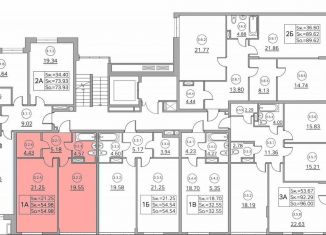 1-комнатная квартира на продажу, 54.9 м2, Казань, улица Генерала Ерина, 5Д