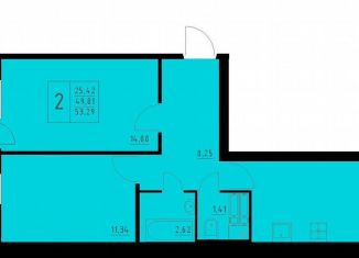 Продаю 2-комнатную квартиру, 53.3 м2, Пермь