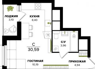 Продается 1-комнатная квартира, 27.5 м2, Тула