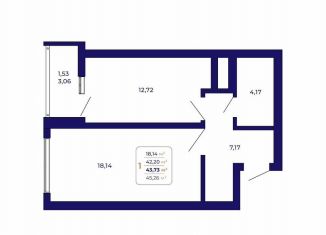 Продам 1-комнатную квартиру, 43.7 м2, Республика Башкортостан, проспект Дружбы Народов, 5
