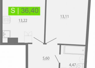 Продается однокомнатная квартира, 36.4 м2, Мурино