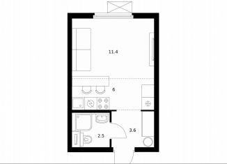 Продам квартиру студию, 23.5 м2, Московская область