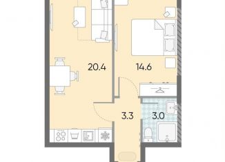 1-комнатная квартира на продажу, 41.3 м2, Москва, ЖК Зиларт, 18/19/27, метро ЗИЛ