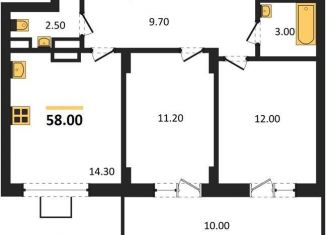 2-ком. квартира на продажу, 58 м2, Воронеж