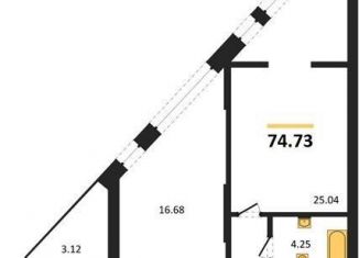 Продается двухкомнатная квартира, 74.7 м2, Воронеж, набережная Чуева, 7