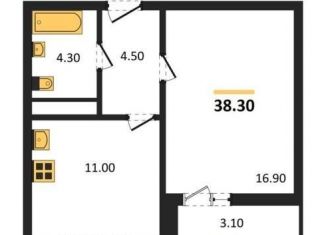 Продам однокомнатную квартиру, 38.3 м2, Воронеж, Ленинградская улица, 17