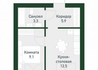 Продам 1-комнатную квартиру, 31.4 м2, Екатеринбург, Ленинский район