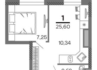 Продам однокомнатную квартиру, 25.6 м2, Рязань