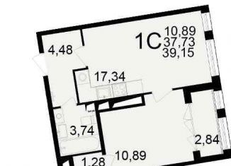 Продается 1-комнатная квартира, 39.2 м2, Рязань