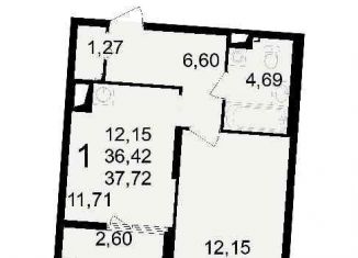 Продам 1-комнатную квартиру, 37.7 м2, Рязань