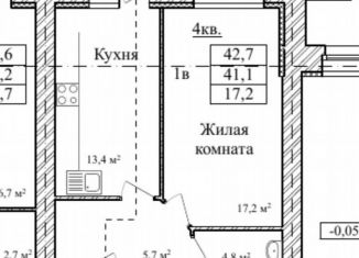 Продаю 1-ком. квартиру, 42.7 м2, Тамбов, Сабуровская улица, 1Бк1