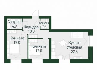 Продам двухкомнатную квартиру, 71.9 м2, Екатеринбург, улица Амундсена, 183/2, Ленинский район