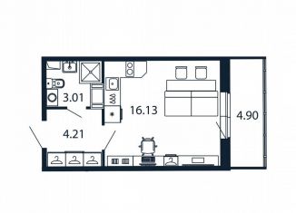 Продаю квартиру студию, 22.7 м2, Мурино, Ручьёвский проспект, 20