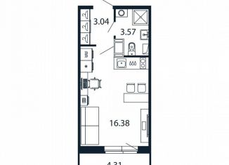 Продаю квартиру студию, 22.3 м2, Мурино, Ручьёвский проспект, 20