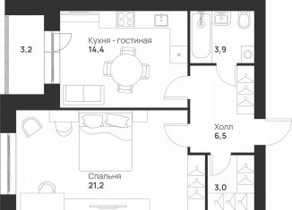 Продаю 1-комнатную квартиру, 52.2 м2, Тула, улица Героев России, 6