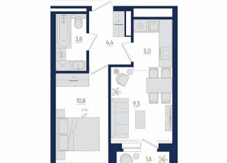 Продается двухкомнатная квартира, 34.1 м2, Республика Башкортостан