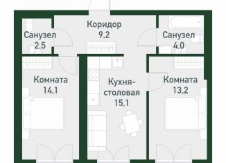 Продается 2-комнатная квартира, 58.2 м2, Екатеринбург, улица Амундсена, 183/2, Ленинский район