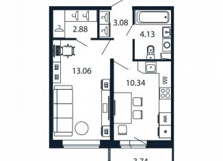 Продам однокомнатную квартиру, 32.7 м2, Мурино, Ручьёвский проспект, 20