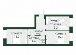 2-ком. квартира на продажу, 57 м2, Екатеринбург, Ленинский район